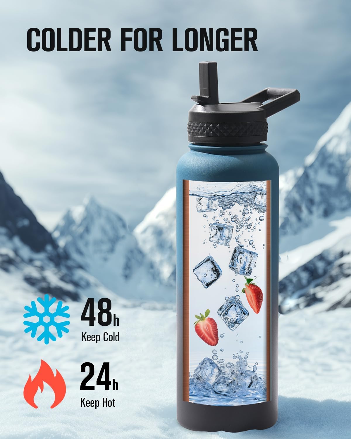 40 oz Stainless Steel Water Bottle With Sleeve