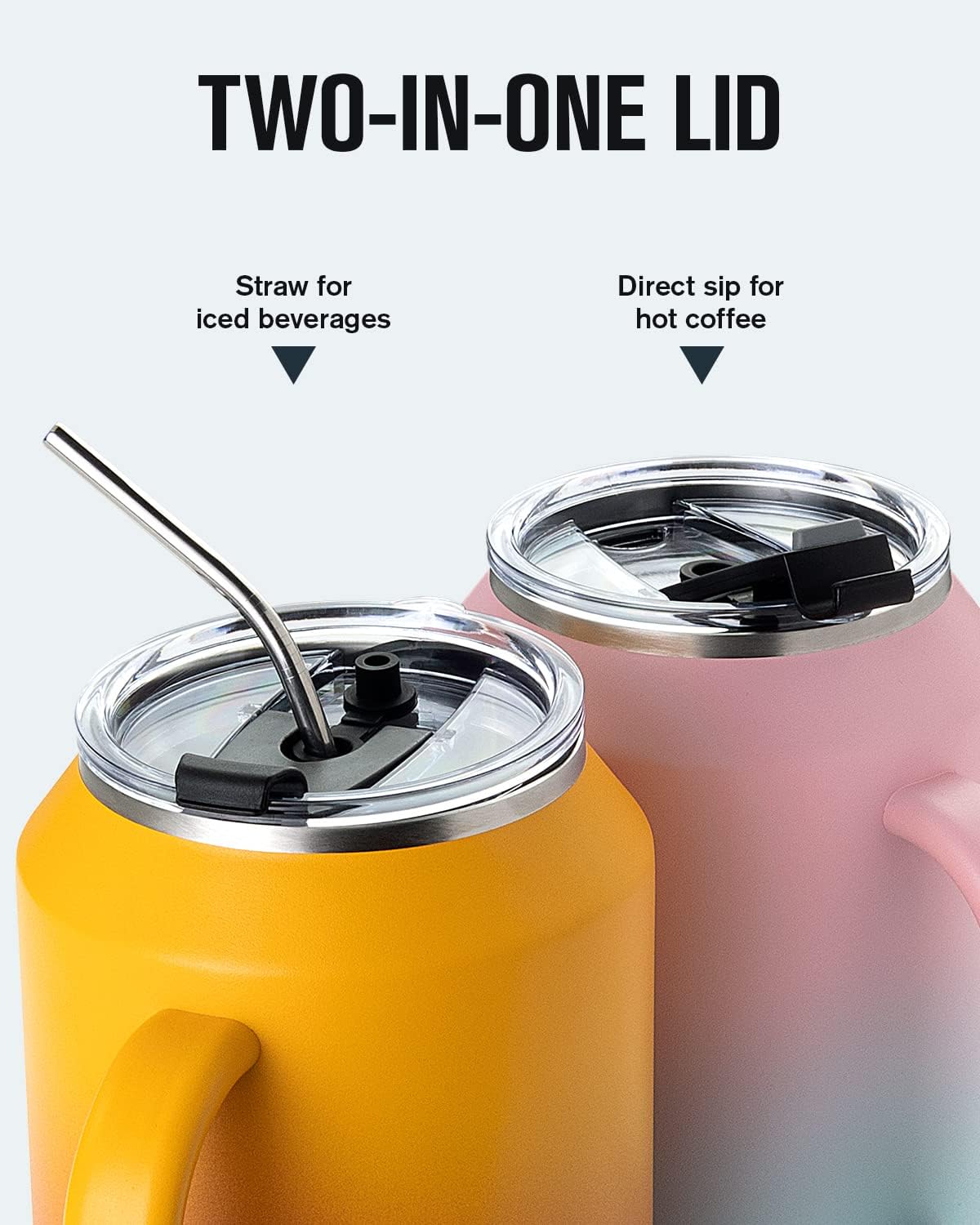 50 oz Mug Tumbler with Handle and Straw
