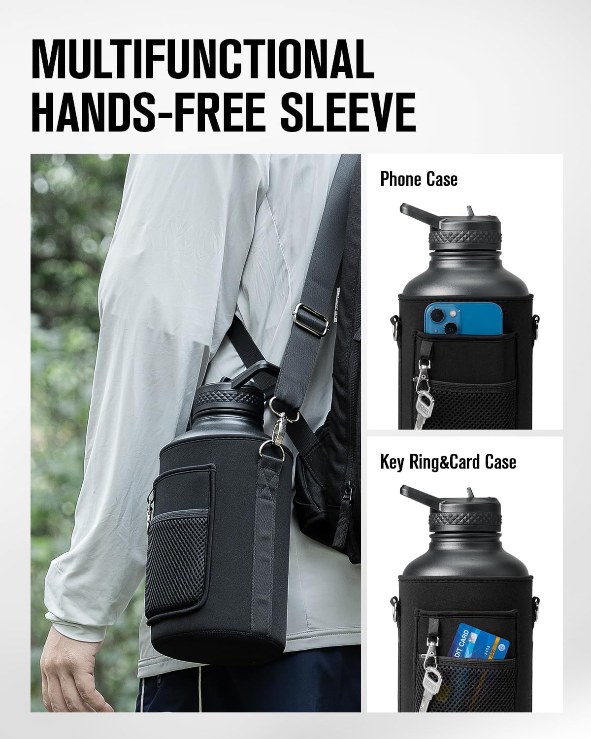 64 oz Stainless Steel Water Bottle With Sleeve