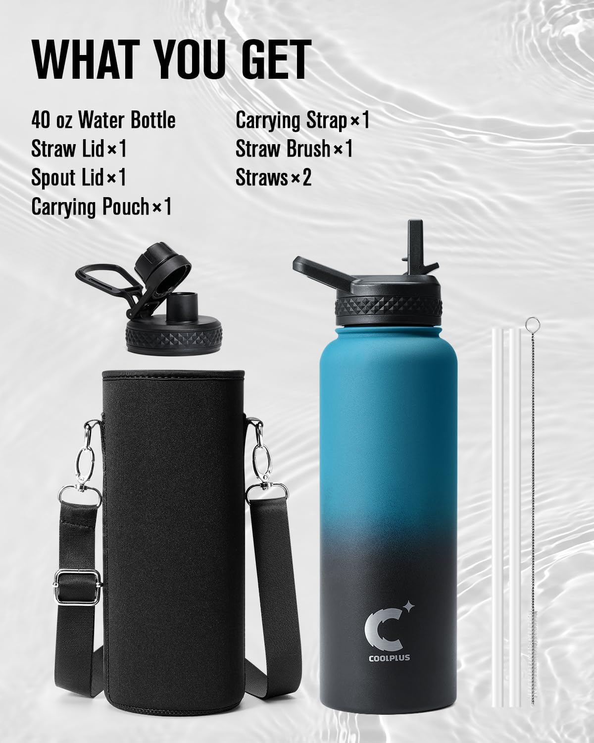40 oz Stainless Steel Water Bottle With Sleeve