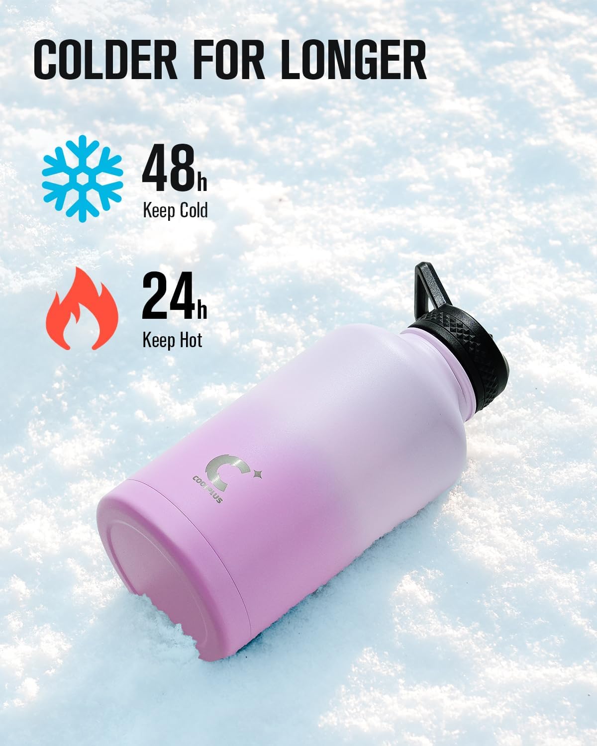 64 oz Stainless Steel Water Bottle With Sleeve