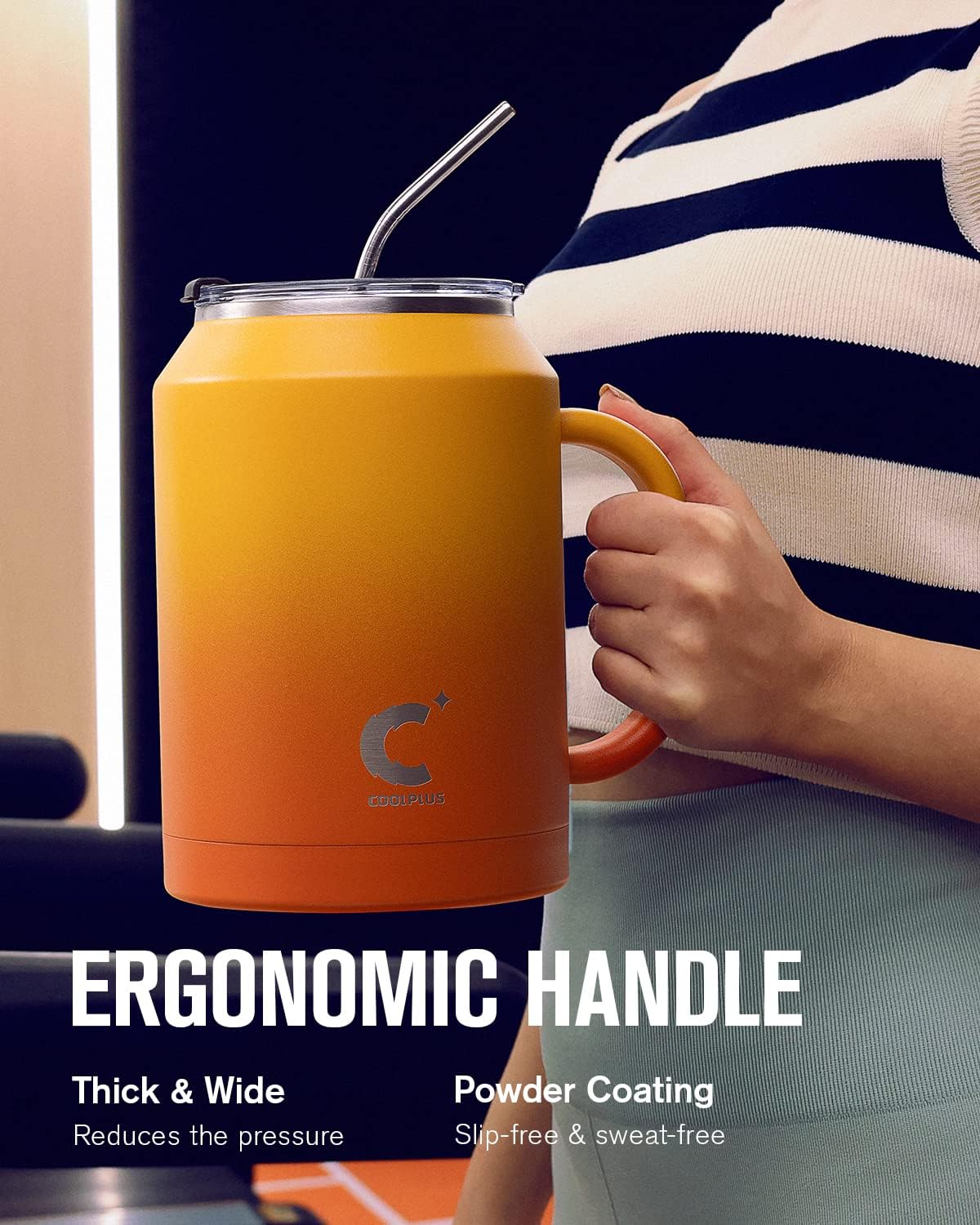 50 oz Mug Tumbler with Handle and Straw