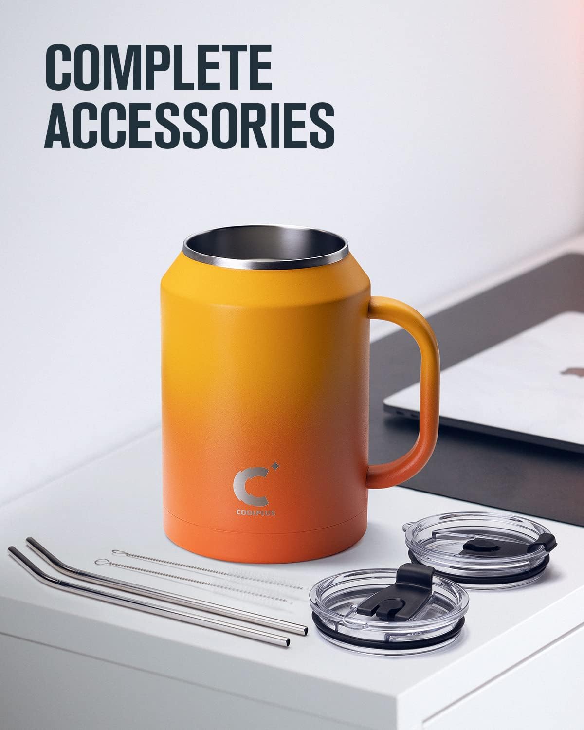 50 oz Mug Tumbler with Handle and Straw