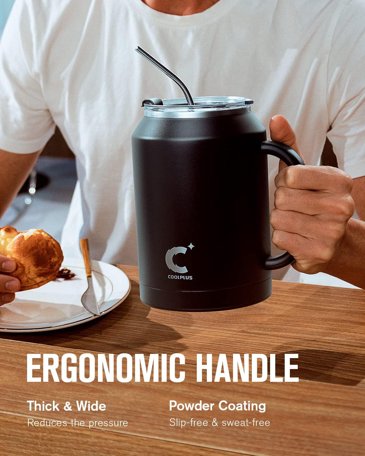 50 oz Mug Tumbler with Handle and Straw