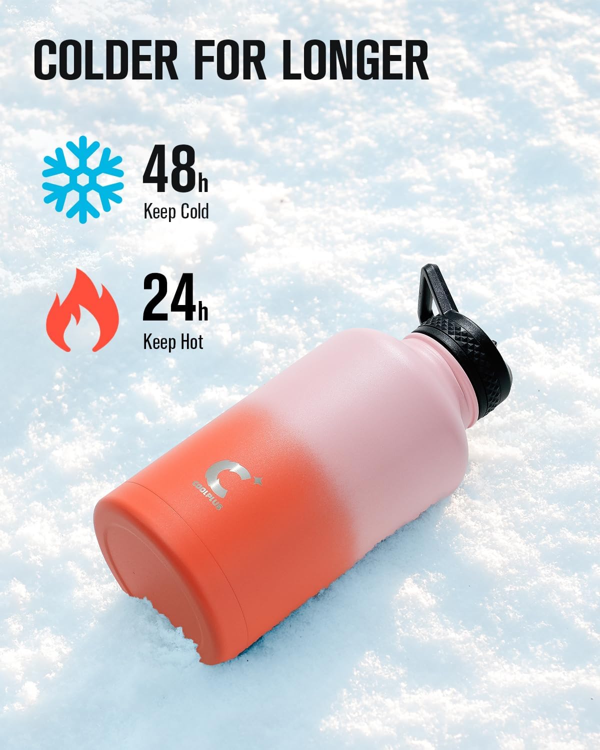 64 oz Stainless Steel Water Bottle With Sleeve