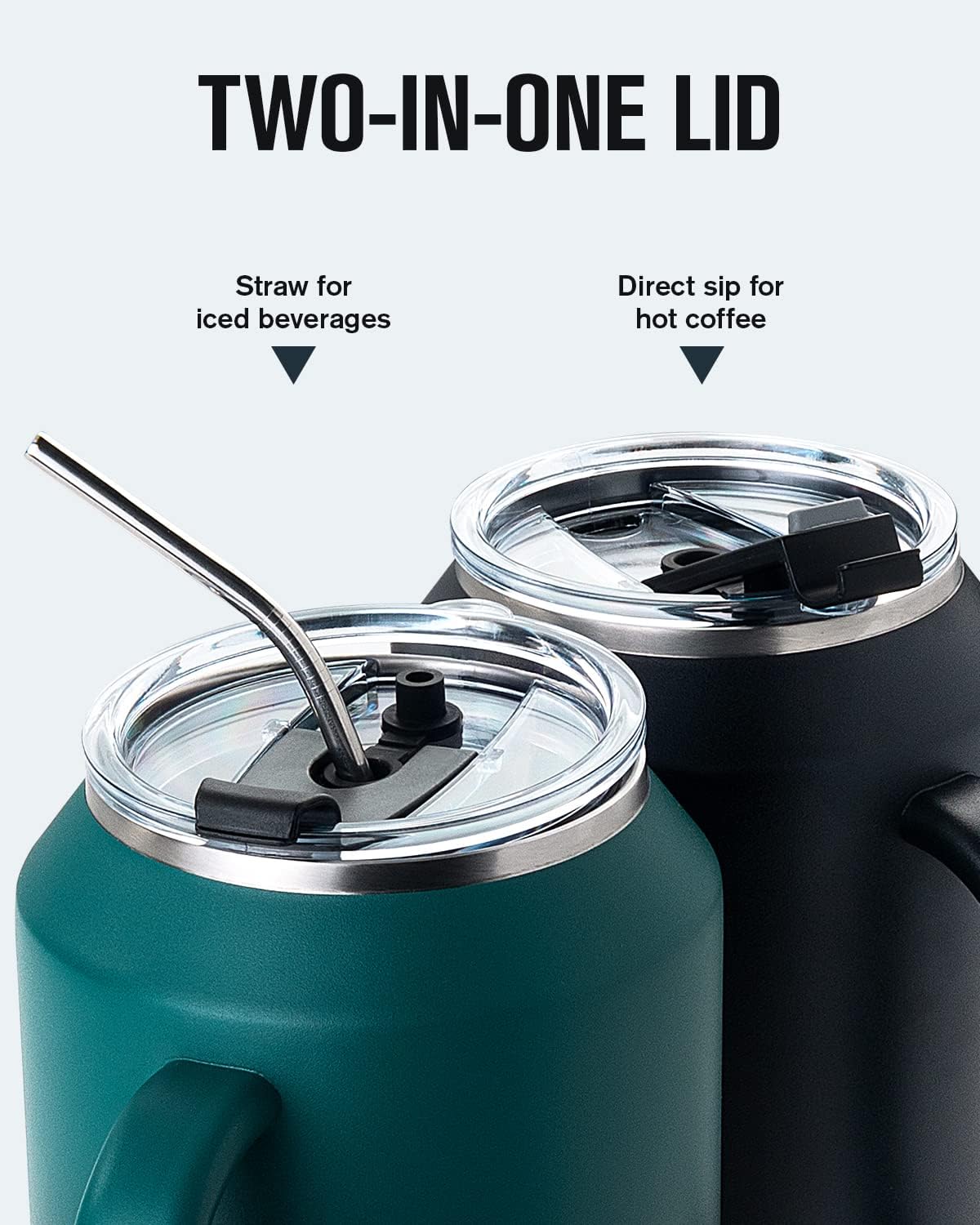 50 oz Mug Tumbler with Handle and Straw