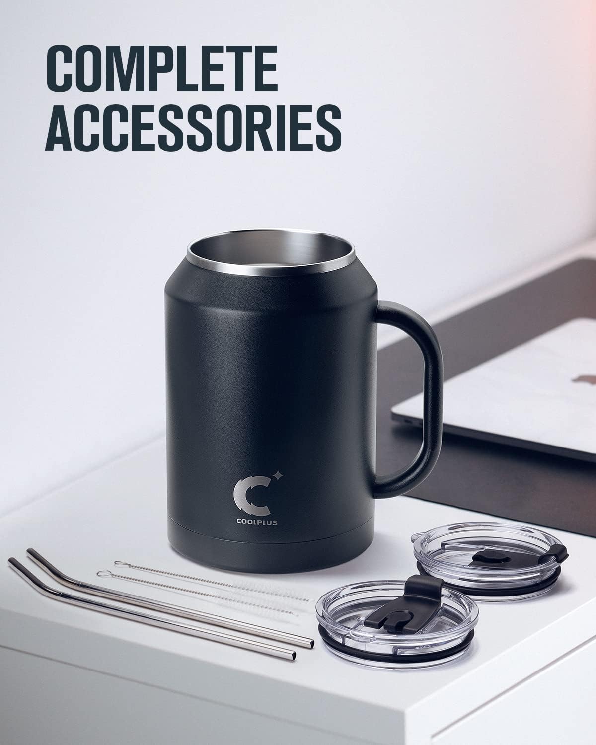 50 oz Mug Tumbler with Handle and Straw