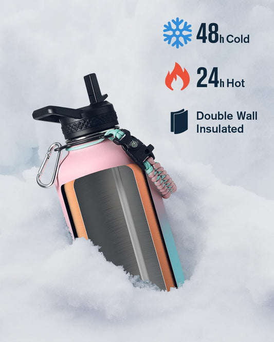 64 oz Insulated Water Bottle with Paracord