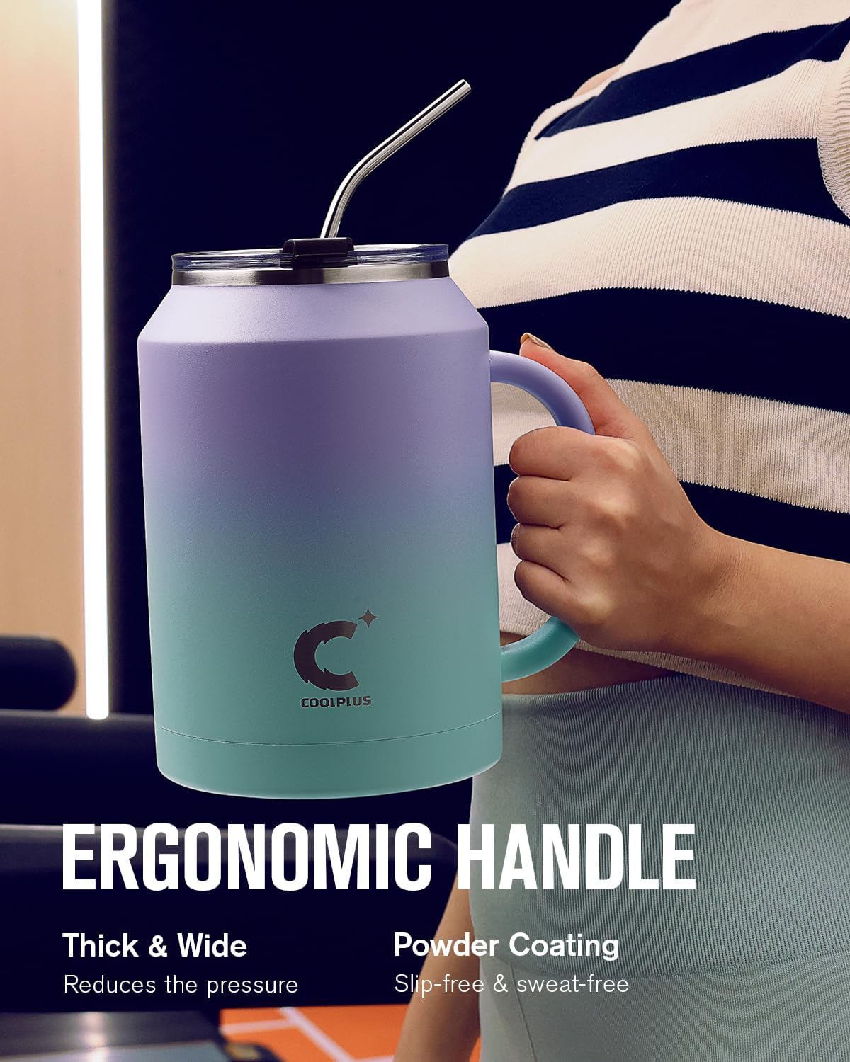 50 oz Mug Tumbler with Handle and Straw