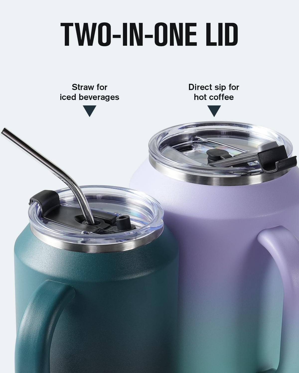 50 oz Mug Tumbler with Handle and Straw
