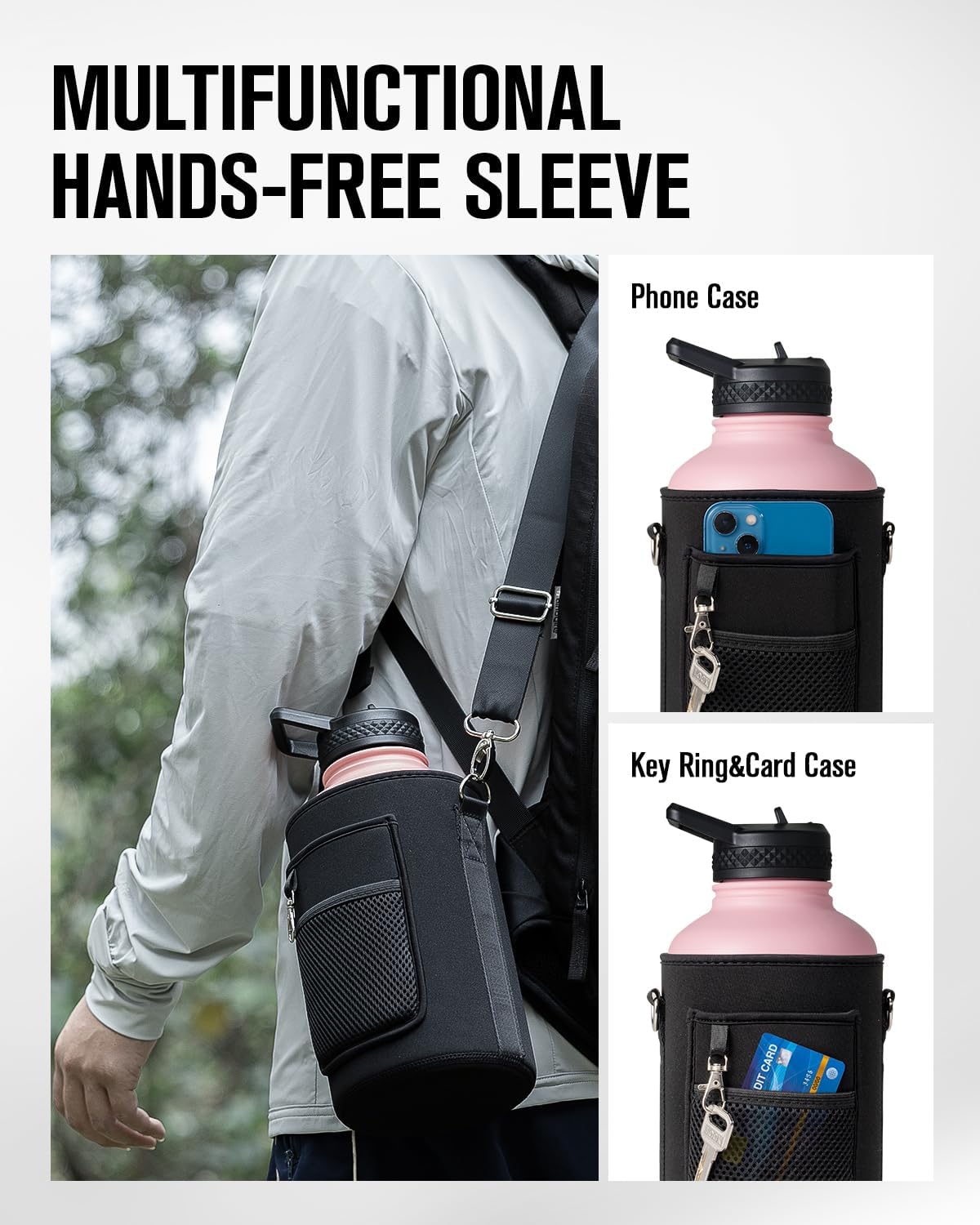 64 oz Stainless Steel Water Bottle With Sleeve