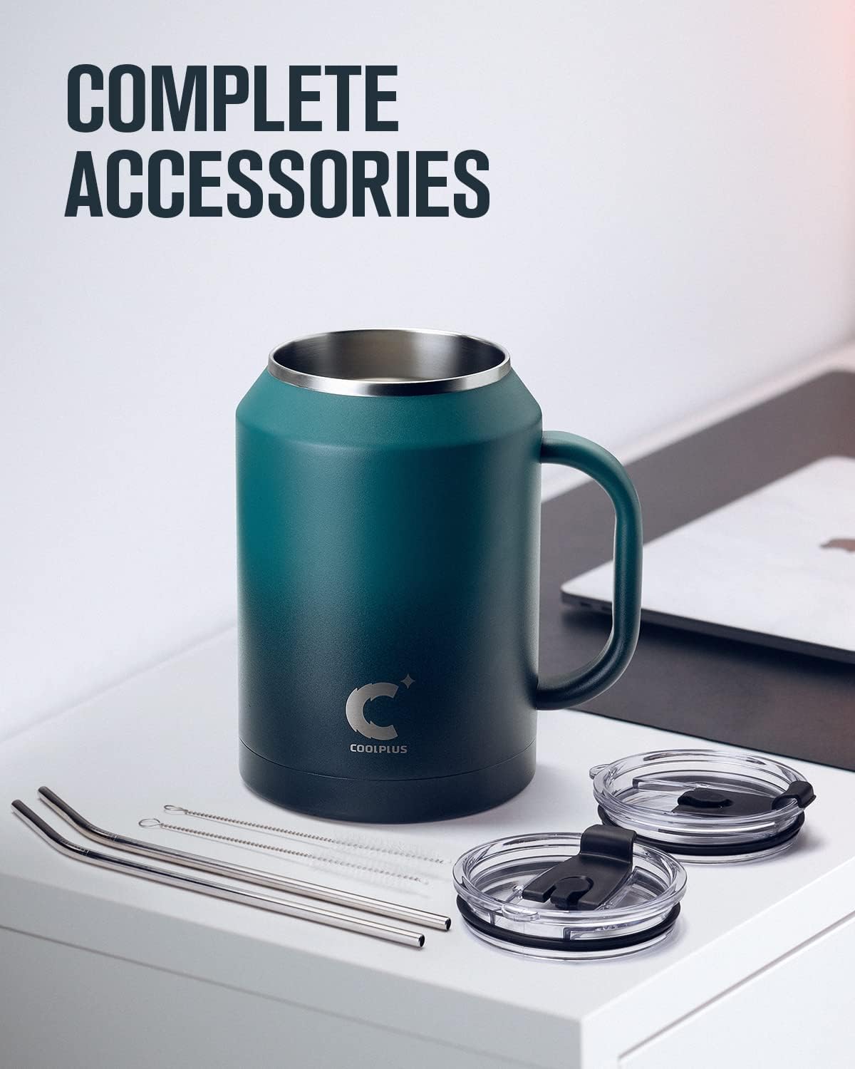50 oz Mug Tumbler with Handle and Straw