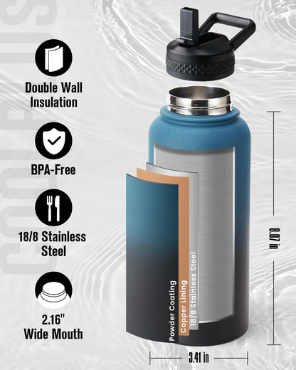 32 oz Stainless Steel Water Bottle With Sleeve
