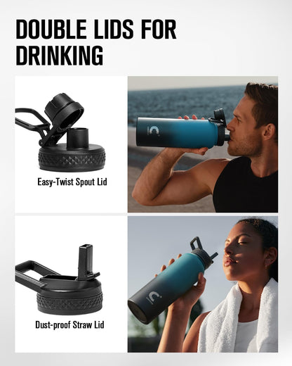 40 oz Stainless Steel Water Bottle With Sleeve