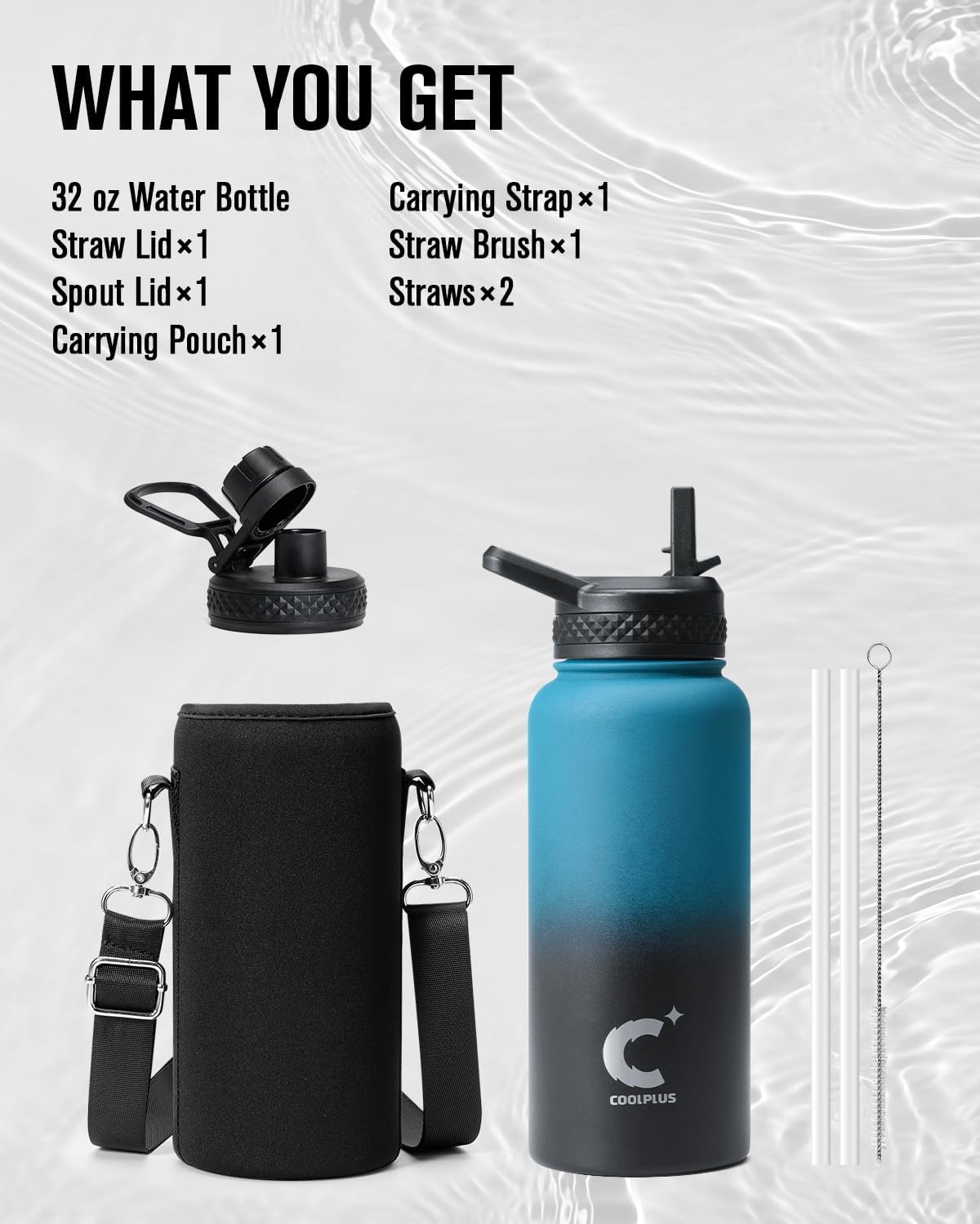 32 oz Stainless Steel Water Bottle With Sleeve