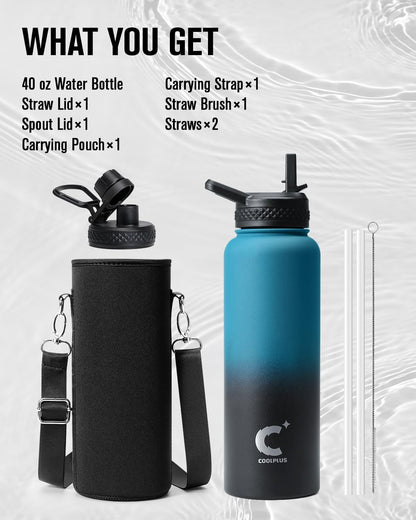 40 oz Stainless Steel Water Bottle With Sleeve