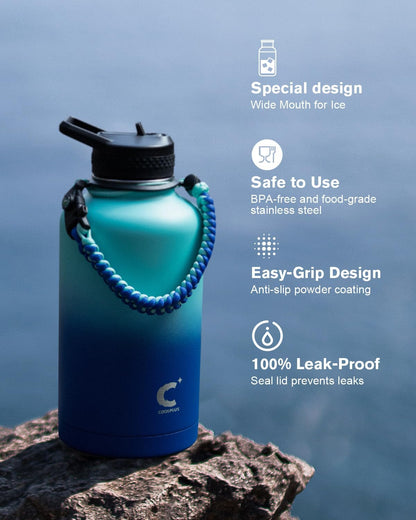 64 oz Insulated Water Bottle with Paracord