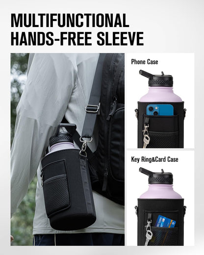 64 oz Stainless Steel Water Bottle With Sleeve