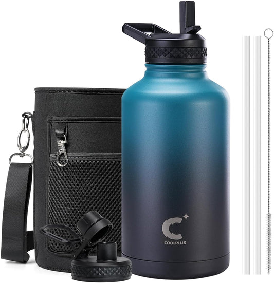64 oz Stainless Steel Water Bottle With Sleeve