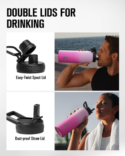 40 oz Stainless Steel Water Bottle With Sleeve
