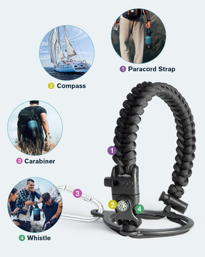64 oz Insulated Water Bottle with Paracord