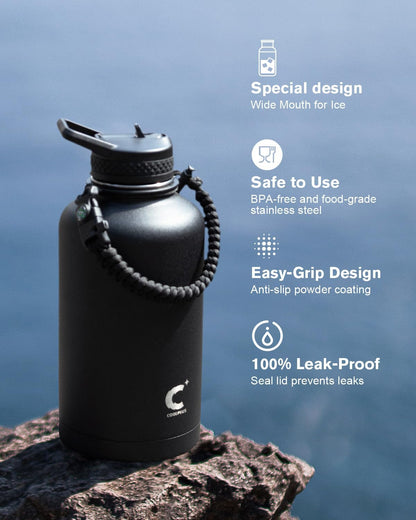 64 oz Insulated Water Bottle with Paracord