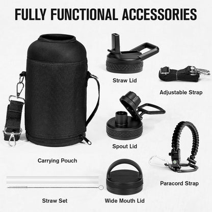 64 oz Insulated Water Bottle with Paracord