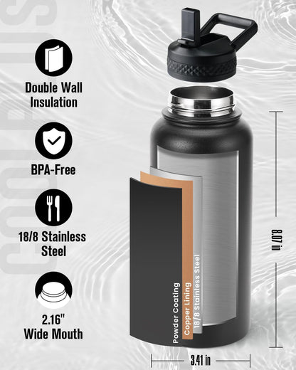32 oz Stainless Steel Water Bottle With Sleeve