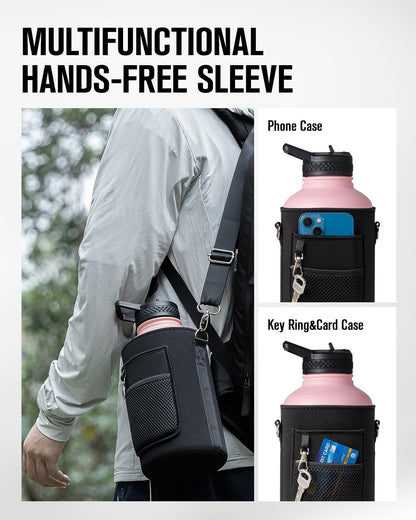 64 oz Stainless Steel Water Bottle With Sleeve