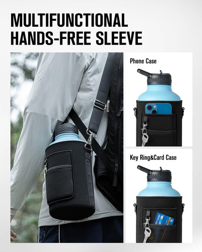64 oz Stainless Steel Water Bottle With Sleeve