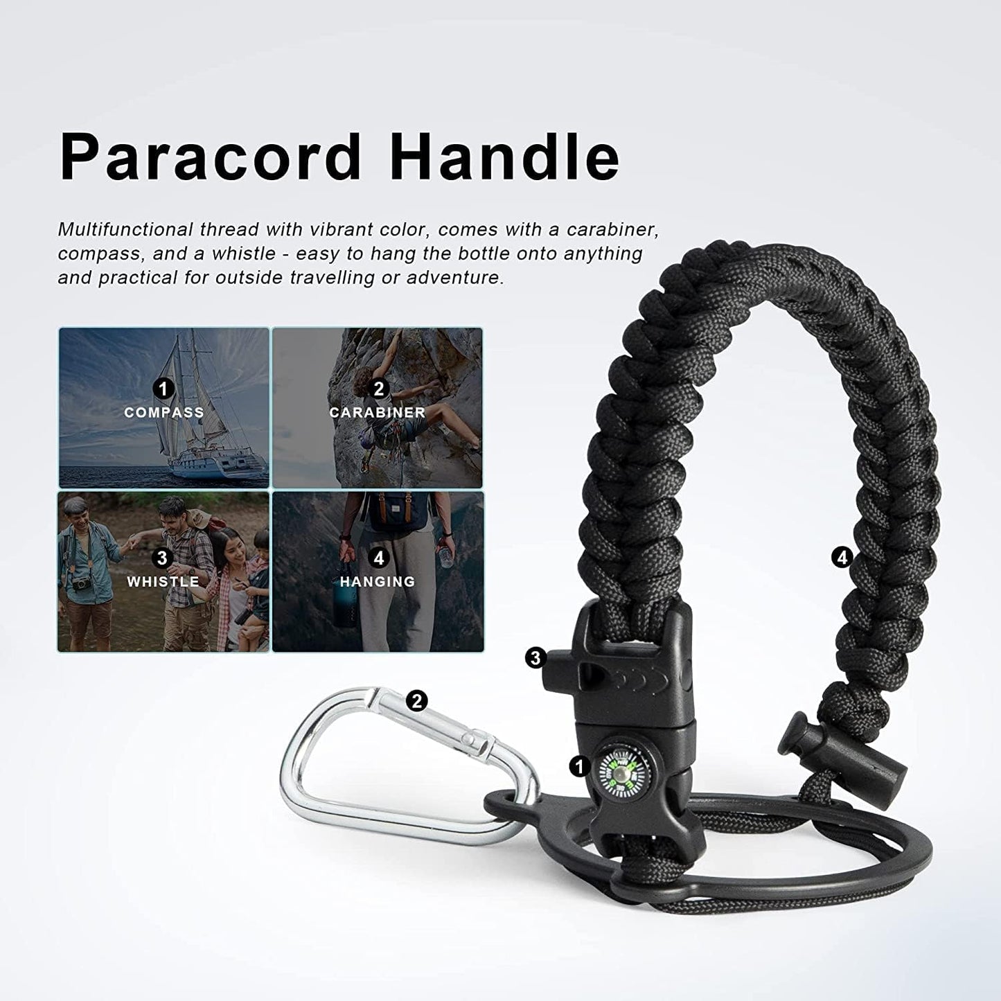128 oz Insulated Water Bottle with Paracord