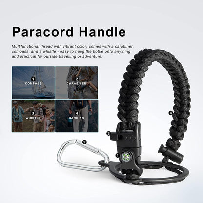 128 oz Insulated Water Bottle with Paracord