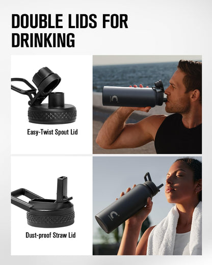40 oz Stainless Steel Water Bottle With Sleeve