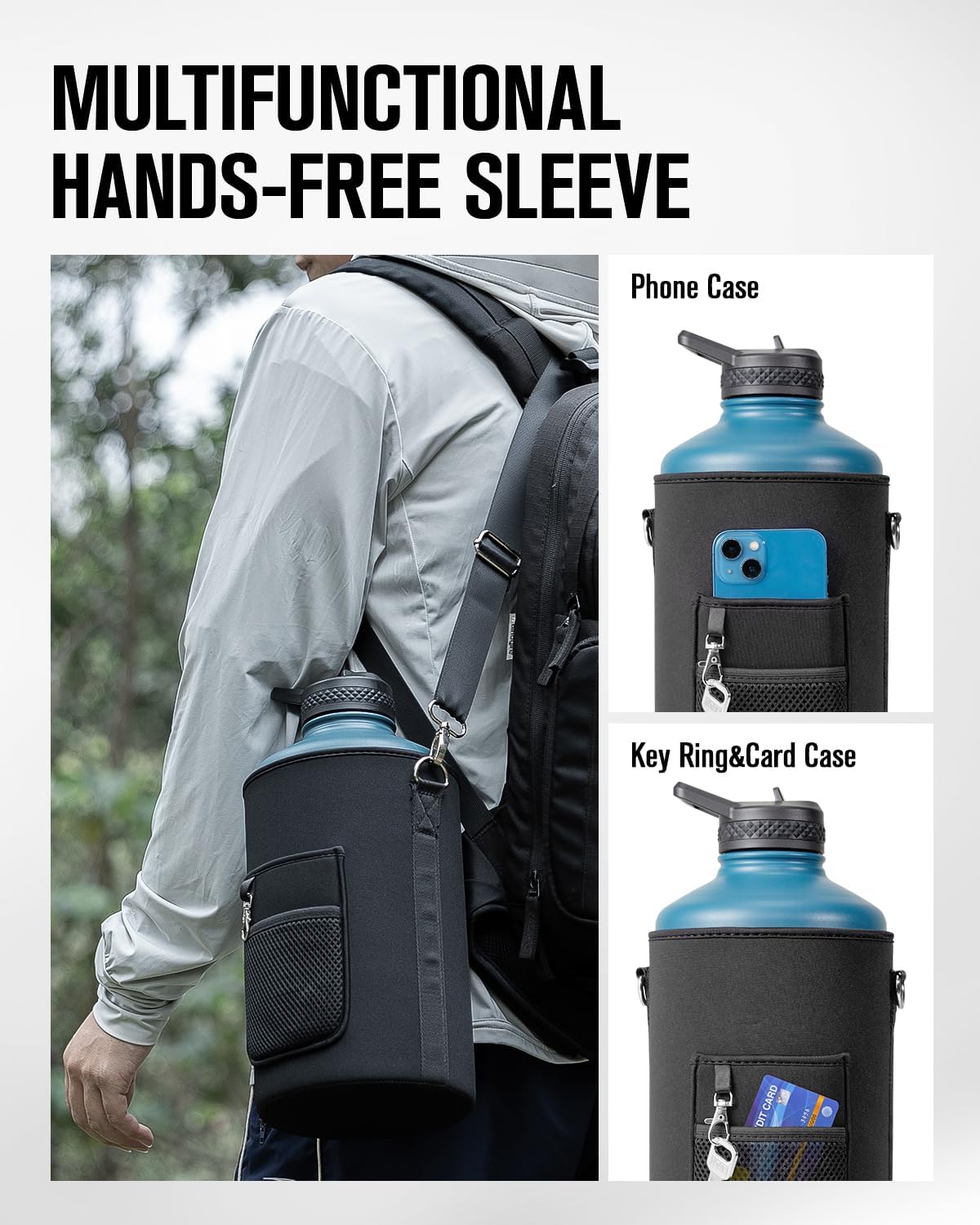 128 oz Stainless Steel Water Bottle With Sleeve