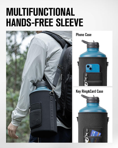 128 oz Stainless Steel Water Bottle With Sleeve