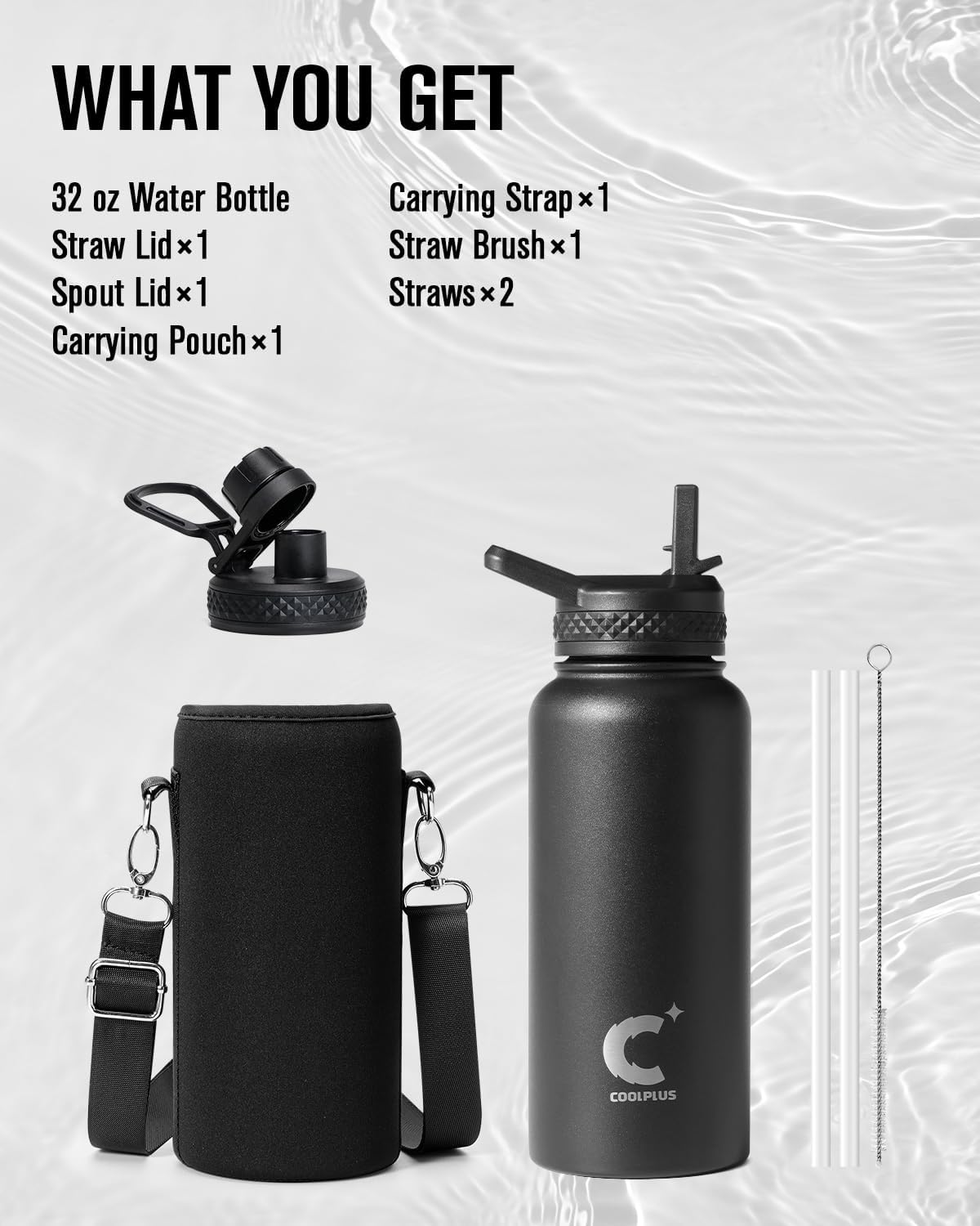 32 oz Stainless Steel Water Bottle With Sleeve
